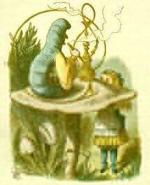 Alice receiving 'personal instruction' from the caterpillar